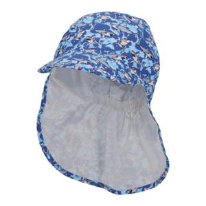 Sterntaler Piekmuts met nekbescherming haaien blauw
