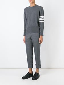 thombrowne Thom Browne Crewneck Pullover With 4-Bar Stripe In Medium Grey Cashmere - Grijs