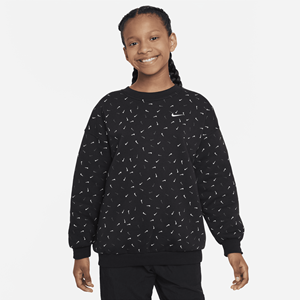 Nike Sportswear Club Fleece oversized sweatshirt voor meisjes - Zwart