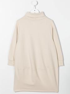 ilgufo Il Gufo Sweaterjurk met bloemenapplicatie - Beige