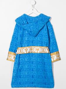 versacekids Versace Kids Badjas met tekst en capuchon - Blauw
