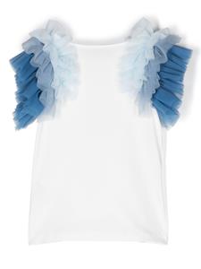 Monnalisa T-shirt met ruches - Wit
