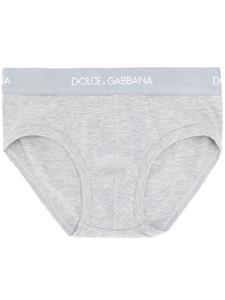 dolce&gabbanakids Dolce & Gabbana Kids Set slips met logoprint - Grijs