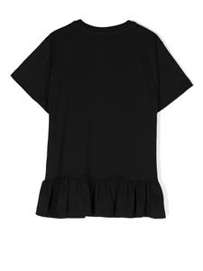 balmainkids Balmain Kids T-shirtjurk met logoprint - Zwart