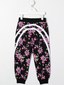 Monnalisa Trainingsbroek met bloemenprint - Zwart
