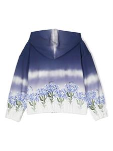 Monnalisa Hoodie met bloemenprint - Blauw