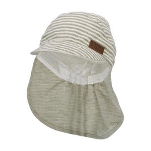 Sterntaler Peaked Cap met nekbeschermer Gestreept Donkergroen