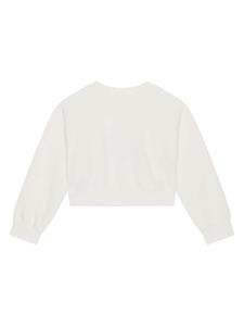 dolce&gabbanakids Dolce & Gabbana Kids Katoenen sweater met DG-logo - Wit