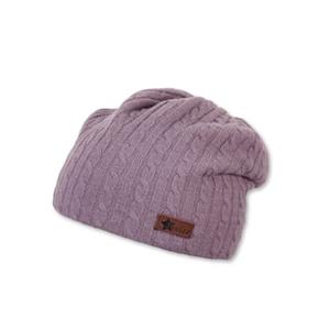 Sterntaler Slouch muts gebreid kabel paars