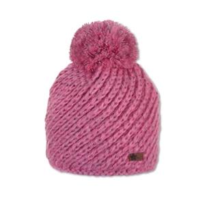 Sterntaler Gebreide muts met pompon magenta