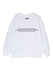 msgmkids MSGM Kids Sweater met logoprint - Wit