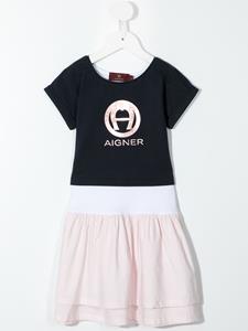 aignerkids Aigner Kids Gelaagde T-shirtjurk - Blauw