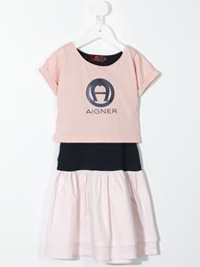 aignerkids Aigner Kids Gelaagde T-shirtjurk - Roze