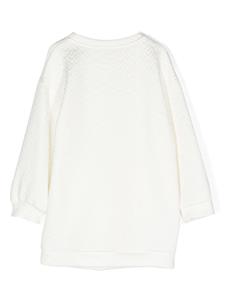 elisabettafranchilamiabambina Elisabetta Franchi La Mia Bambina Jurk met monogram-jacquard - Wit