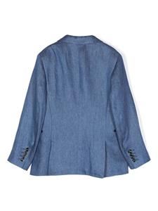 brunellocucinellikids Brunello Cucinelli Kids Blazer met puntige revers - Blauw
