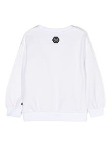 philipppleinjunior Philipp Plein Junior Sweater met logoprint - Wit