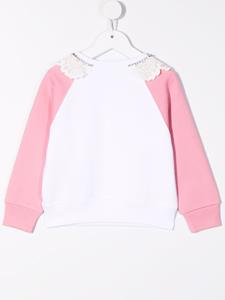 nº21kids Nº21 Kids Sweater met afwerking van kant - Wit
