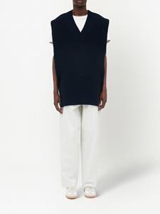 maisonmargiela Maison Margiela Gebreide spencer met V-hals - Blauw