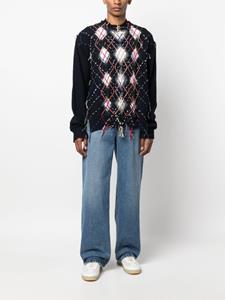 maisonmargiela Maison Margiela Intarsia trui met uitgesneden details - Blauw
