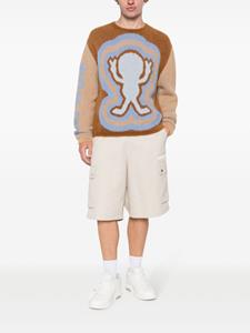 GCDS Wirdo Win Hairy trui met jacquard - Beige