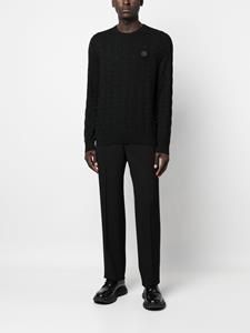philippplein Philipp Plein Trui met logopatch - Zwart