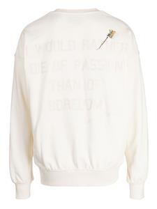 musiumdiv. Musium Div. Sweater met geborduurd logo - Wit