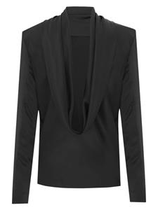 saintlaurent Saint Laurent Gedrapeerde blouse - Zwart