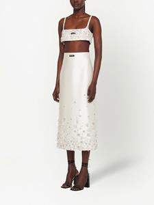miumiu Miu Miu Mini-rok verfraaid met bloemen - Wit