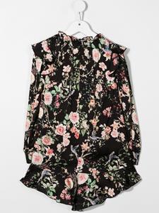 missblumarine Miss Blumarine Jurk met bloemenprint - Zwart
