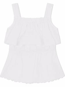 dolce&gabbanakids Dolce & Gabbana Kids Top met ruches en logo - Wit