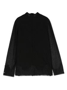 dolce&gabbanakids Dolce & Gabbana Kids Shirt met kant - Zwart