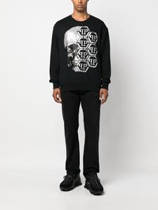 philippplein Philipp Plein Sweater met doodskopprint - Zwart