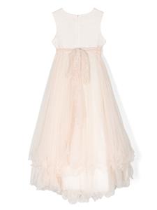 Mimilù Jurk met bloemenpatch - Beige
