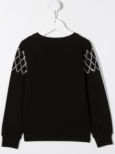 Philipp Plein Junior Sweater verfraaid met stras - Zwart