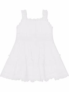 dolce&gabbanakids Dolce & Gabbana Kids Popeline jurk met broderie anglaise - Wit