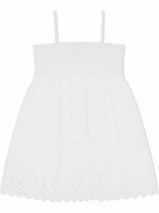 dolce&gabbanakids Dolce & Gabbana Kids Popeline jurk met borduurwerk - Wit