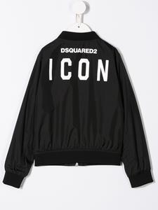 dsquared2kids DSQUARED2 KIDS Bomberjack met logoprint - Zwart