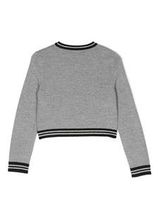 balmainkids Balmain Kids Sweater met logoprint - Grijs