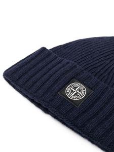 Geribbelde muts - Blauw