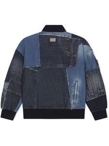 dolce&gabbanakids Dolce & Gabbana Kids Bomberjack met logoplakkaat - Blauw