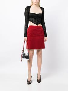chanelpre-owned CHANEL Pre-Owned 1990s fluwelen mini-rok - Rood