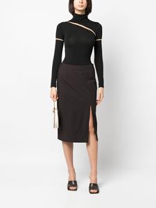 christiandiorpre-owned Christian Dior Pre-Owned 2010 midi-rok met zijsplit - Bruin