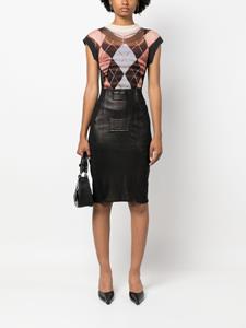 jeanpaulgaultierpre-owned Jean Paul Gaultier Pre-Owned 1987 leren kokerrok - Zwart