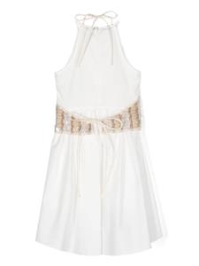 brunellocucinellikids Brunello Cucinelli Kids Halterjurk verfraaid met pailletten - Wit
