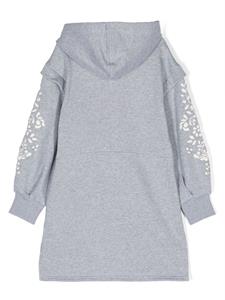 chloékids Chloé Kids Jurk met borduurwerk - Grijs