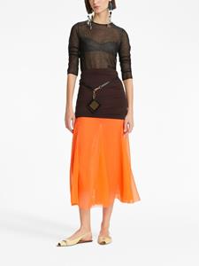 toryburch Tory Burch Midi-rok met ruches - Bruin