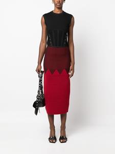 jeanpaulgaultierpre-owned Jean Paul Gaultier Pre-Owned 1987 midi-rok met zigag patroon - Rood