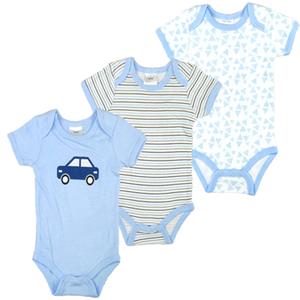 Hütte & Co Hut Korte Mouw Bodysuit 3 Pack Blauw