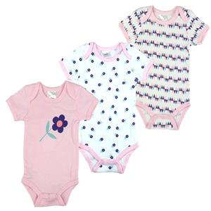Hütte & Co. Hut Korte Mouw Bodysuit 3 Pack Roze