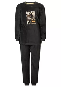 Outfitter velours jongens pyjama - Skate - Warme pyjama maat 128